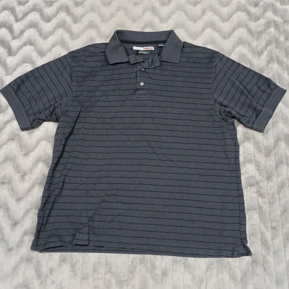Grand Slam Mens Size L Gray Black Mercerized Dry Knit Dynamics Polk Shirt